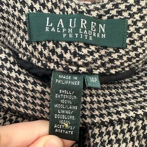 Vintage Lauren Ralph Lauren Houndstooth 100% wool pants. Size 14P. Fully Lined